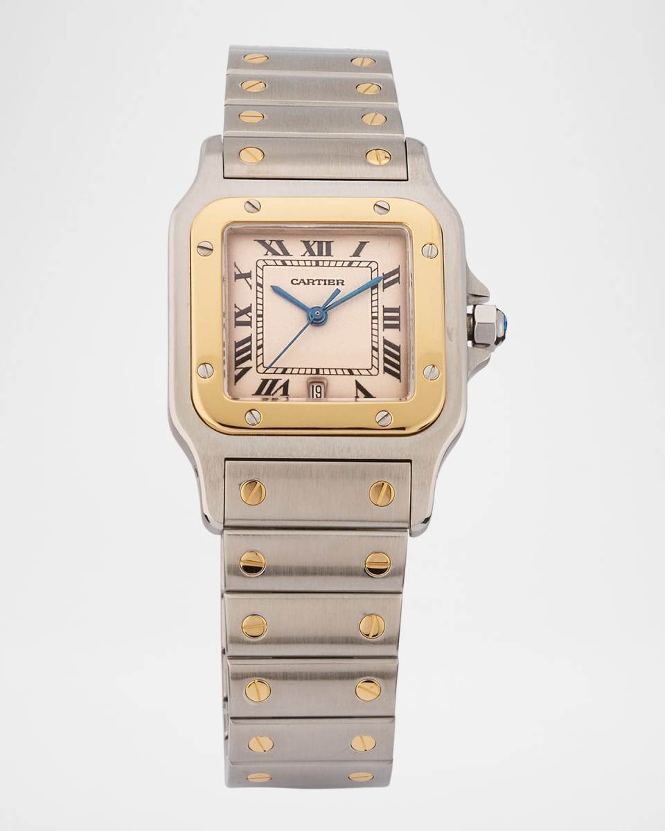 Cartier Santos Galbee 18K Yellow Gold and Stainless Steel 29mm Vintage 2000s Watch